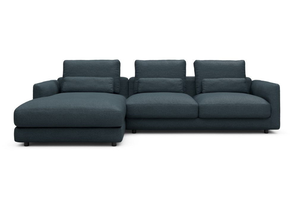 Vivole Modular Sofa - 75 - 290 x 171 cm - Chaise + 2,5 Seater - 489 Denari Royal Blue