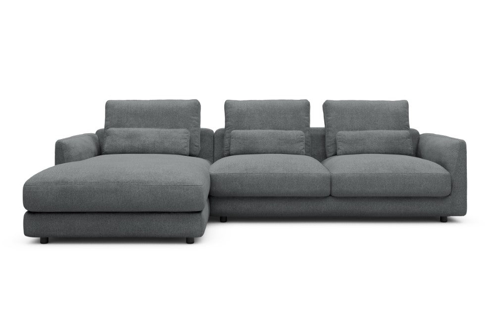 Vivole Modular Sofa - 75 - 290 x 171 cm - Chaise + 2,5 Seater - 495 Casone Gravel Grey