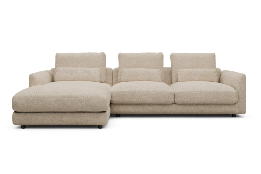 Vivole Modular Sofa - 75 - 290 x 171 cm - Chaise + 2,5 Seater - 496 Casone Natural Beigie
