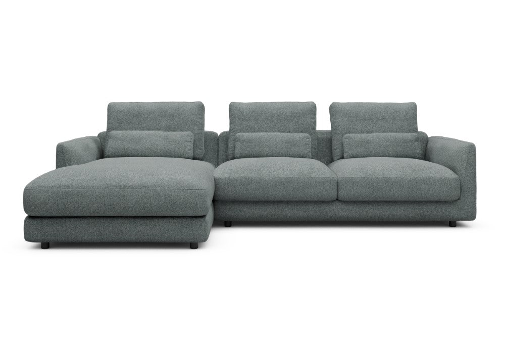 Vivole Modular Sofa - 75 - 290 x 171 cm - Chaise + 2,5 Seater - 499 Casone Light mixed Green