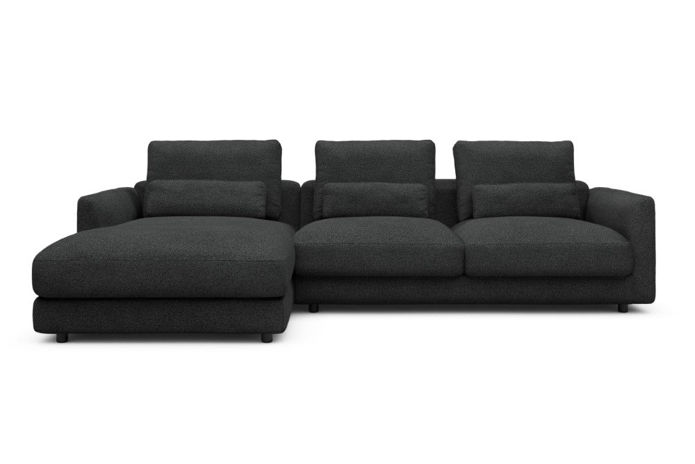 Vivole Modular Sofa - 75 - 290 x 171 cm - Chaise + 2,5 Seater - 529 Bouclé Charcoal