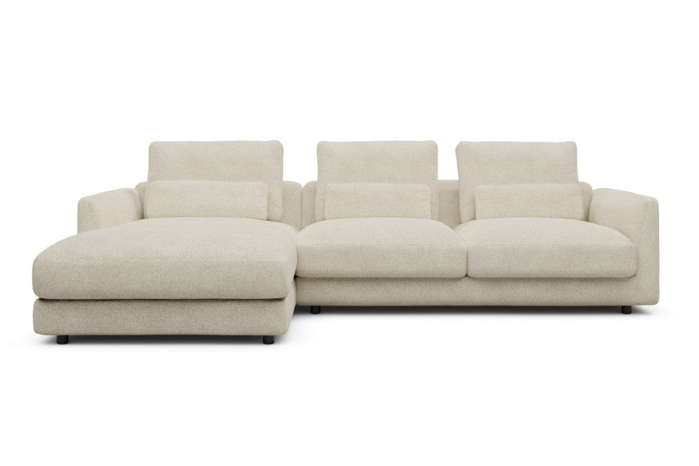 Vivole Modular Sofa - 75 - 290 x 171 cm - Chaise + 2,5 Seater - 531 Bouclé Off White