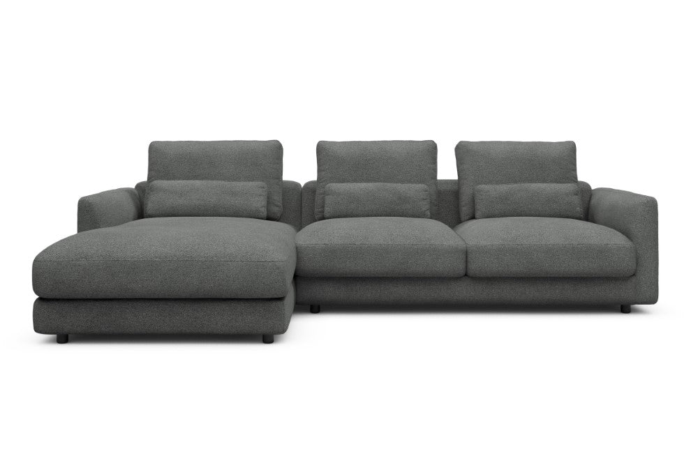 Vivole Modular Sofa - 75 - 290 x 171 cm - Chaise + 2,5 Seater - 533 Bouclé Ash Grey