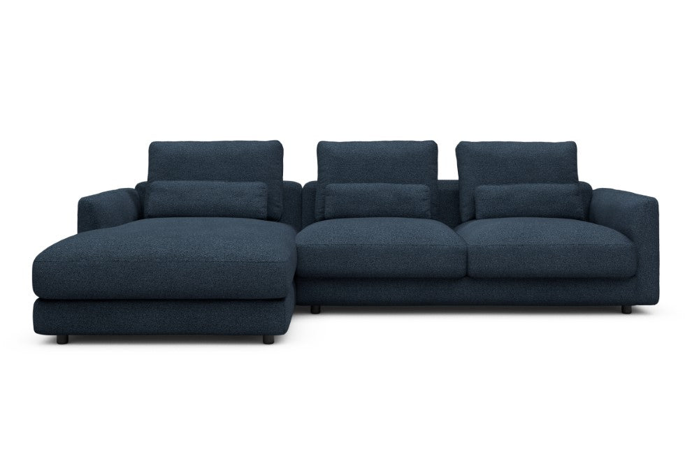 Vivole Modular Sofa - 75 - 290 x 171 cm - Chaise + 2,5 Seater - 537 Bouclé Blue
