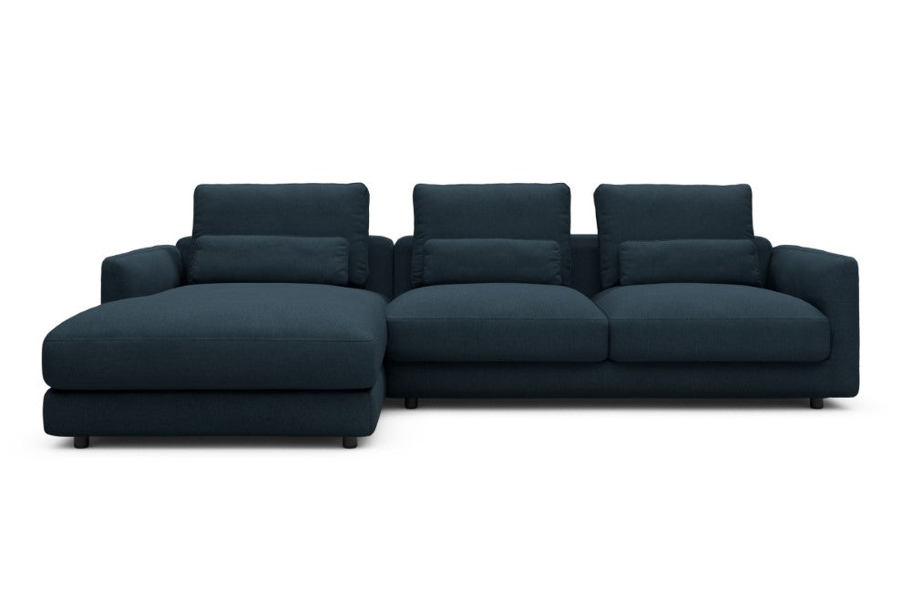 Vivole Modular Sofa - 75 - 290 x 171 cm - Chaise + 2,5 Seater - 580 Argus Navy Blue