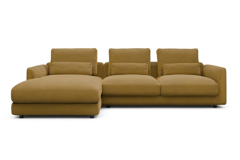 Vivole Modular Sofa - 75 - 290 x 171 cm - Chaise + 2,5 Seater - 601 Corduroy Ochre