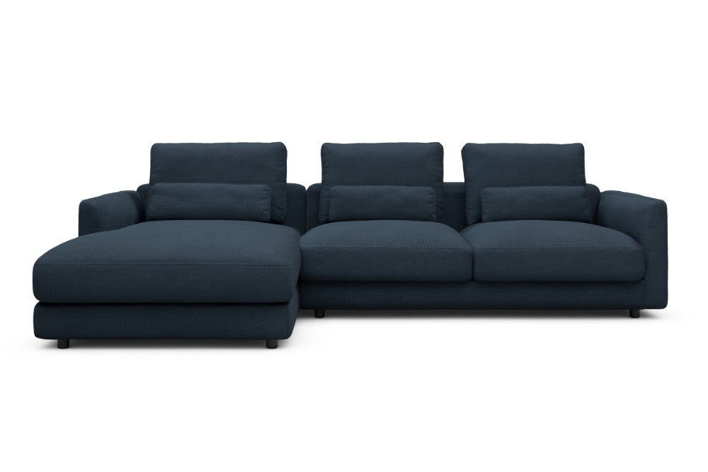 Vivole Modular Sofa - 75 - 290 x 171 cm - Chaise + 2,5 Seater - 768 Cura Oxford Blue