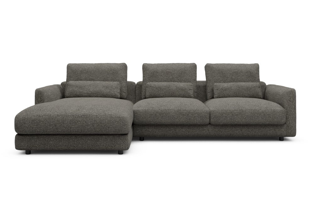 Vivole Modular Sofa - 75 - 290 x 171 cm - Chaise + 2,5 Seater - 771 Carreno Sepia Brown