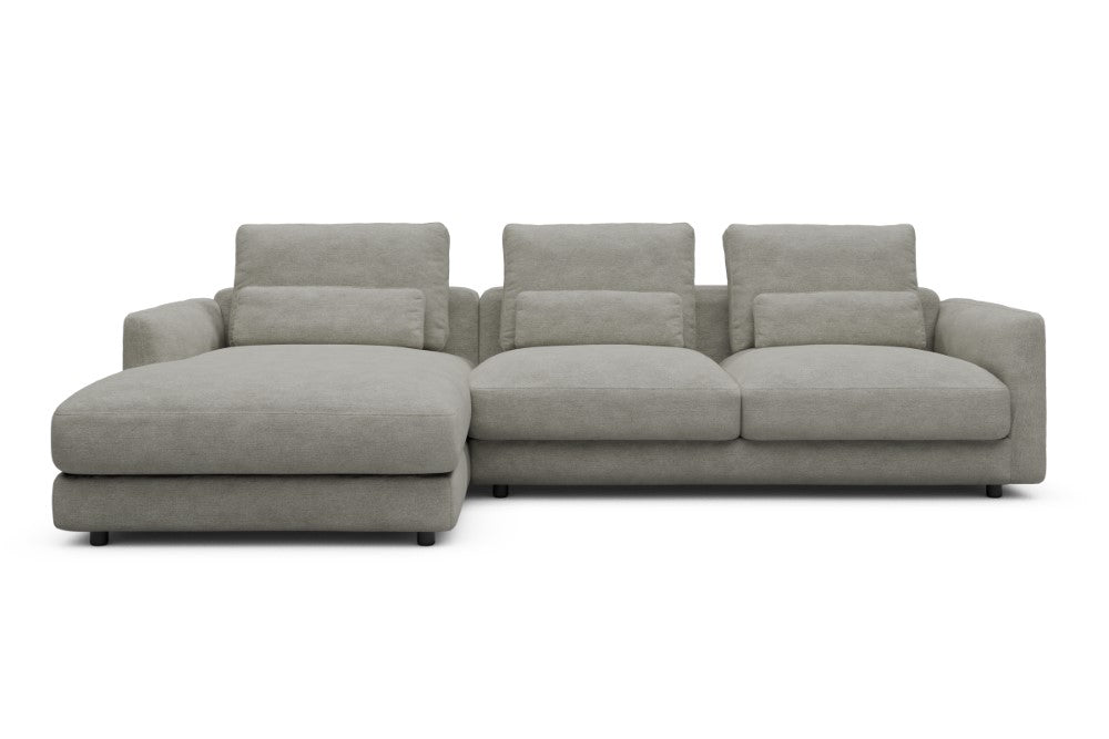 Vivole Modular Sofa - 75 - 290 x 171 cm - Chaise + 2,5 Seater - 773 Carreno Moon Stone White