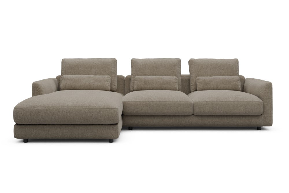 Vivole Modular Sofa - 75 - 290 x 171 cm - Chaise + 2,5 Seater - 810 Smooth Smooth Beige