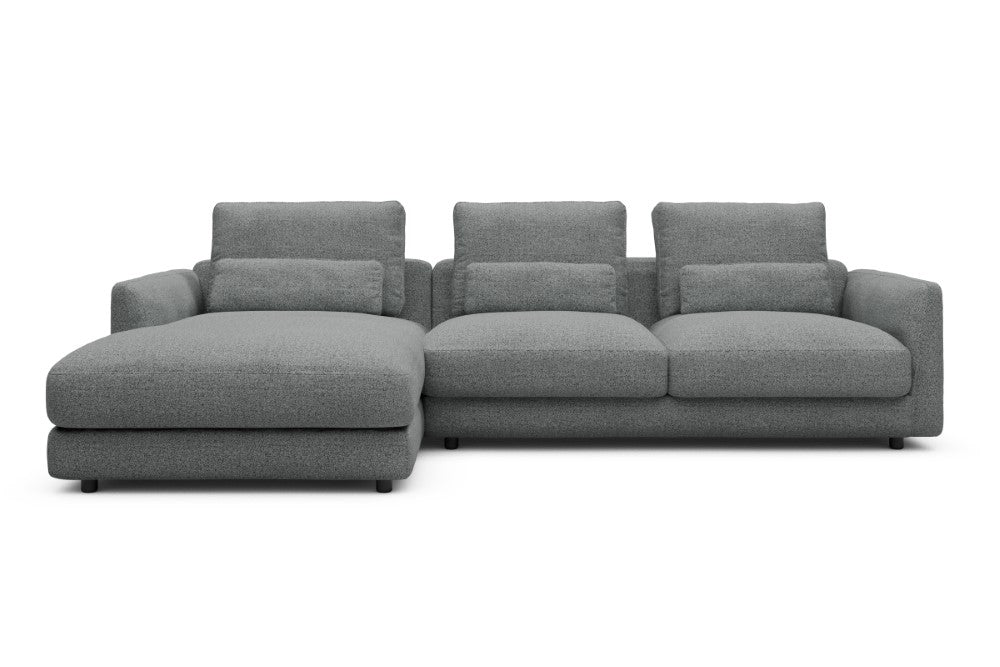 Vivole Modular Sofa - 75 - 290 x 171 cm - Chaise + 2,5 Seater - 819 Aivi Gravel Grey