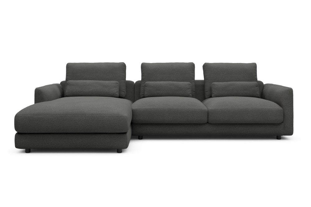 Vivole Modular Sofa - 75 - 290 x 171 cm - Chaise + 2,5 Seater - 852 Mahoga Seal Grey