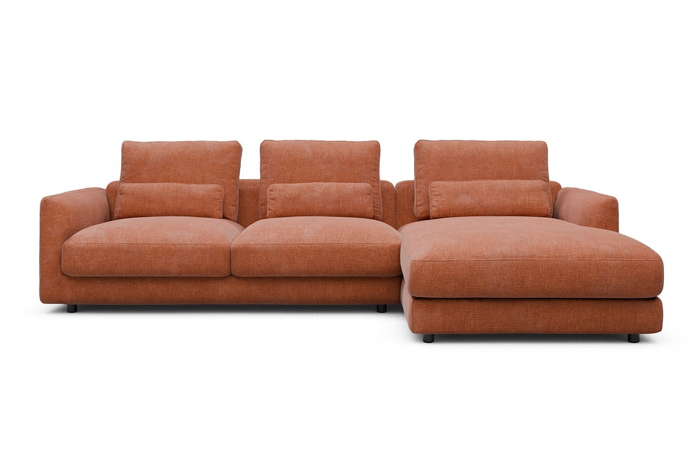 Vivole Modular Sofa - 76 - 290 x 171 cm - 2,5 Seater + Chaise - 412 Esina Rust Orange