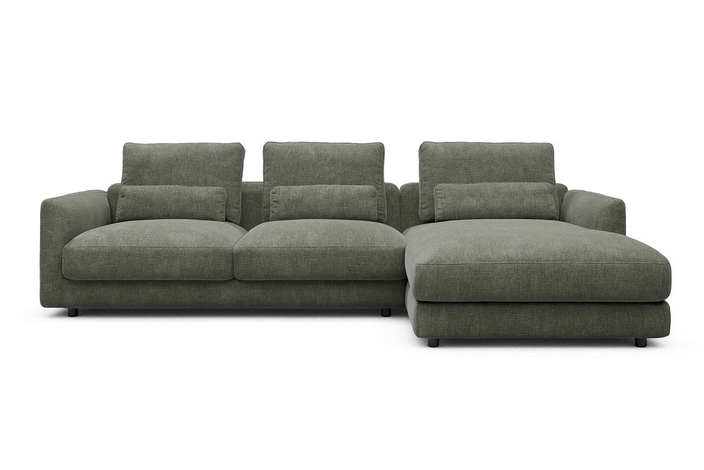 Vivole Modular Sofa - 76 - 290 x 171 cm - 2,5 Seater + Chaise - 413 Esina Olive Green