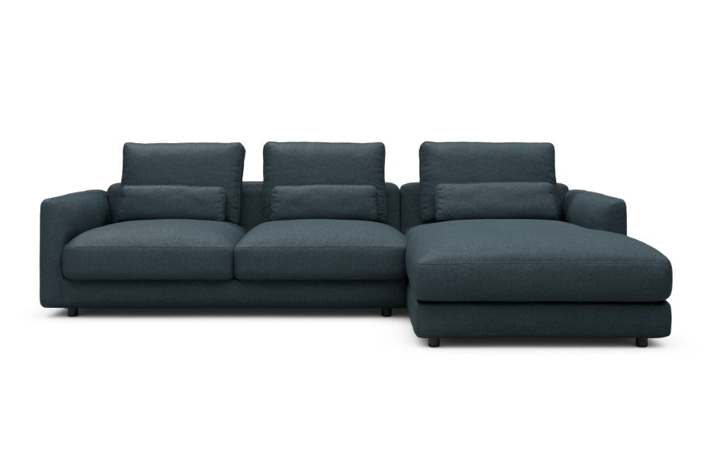Vivole Modular Sofa - 76 - 290 x 171 cm - 2,5 Seater + Chaise - 489 Denari Royal Blue