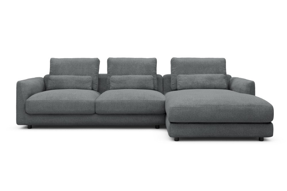 Vivole Modular Sofa - 76 - 290 x 171 cm - 2,5 Seater + Chaise - 495 Casone Gravel Grey