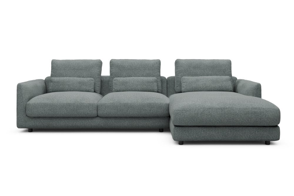 Vivole Modular Sofa - 76 - 290 x 171 cm - 2,5 Seater + Chaise - 499 Casone Light mixed Green