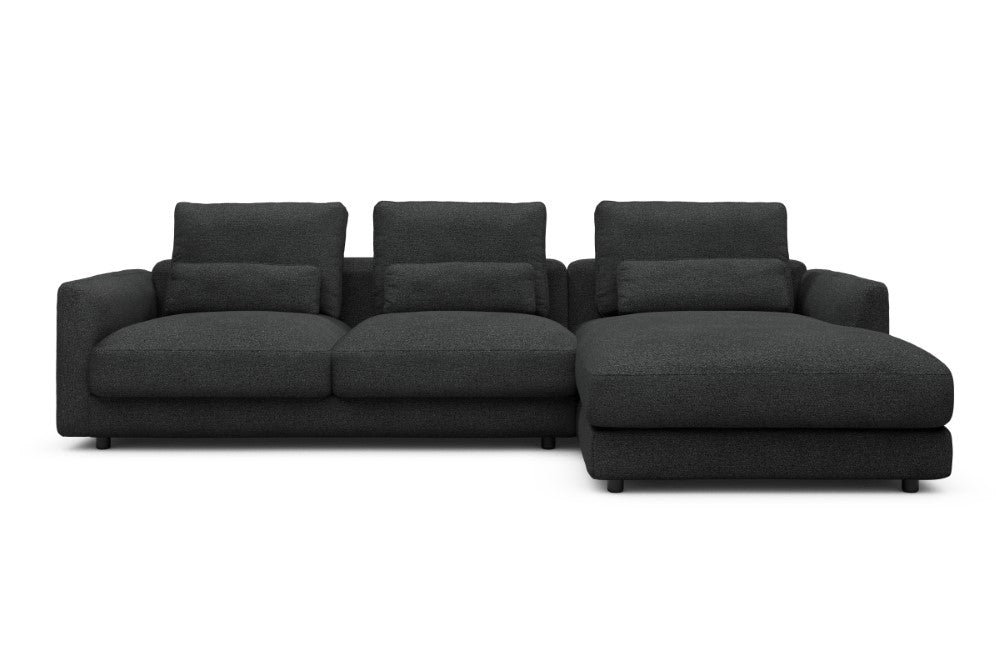 Vivole Modular Sofa - 76 - 290 x 171 cm - 2,5 Seater + Chaise - 529 Bouclé Charcoal
