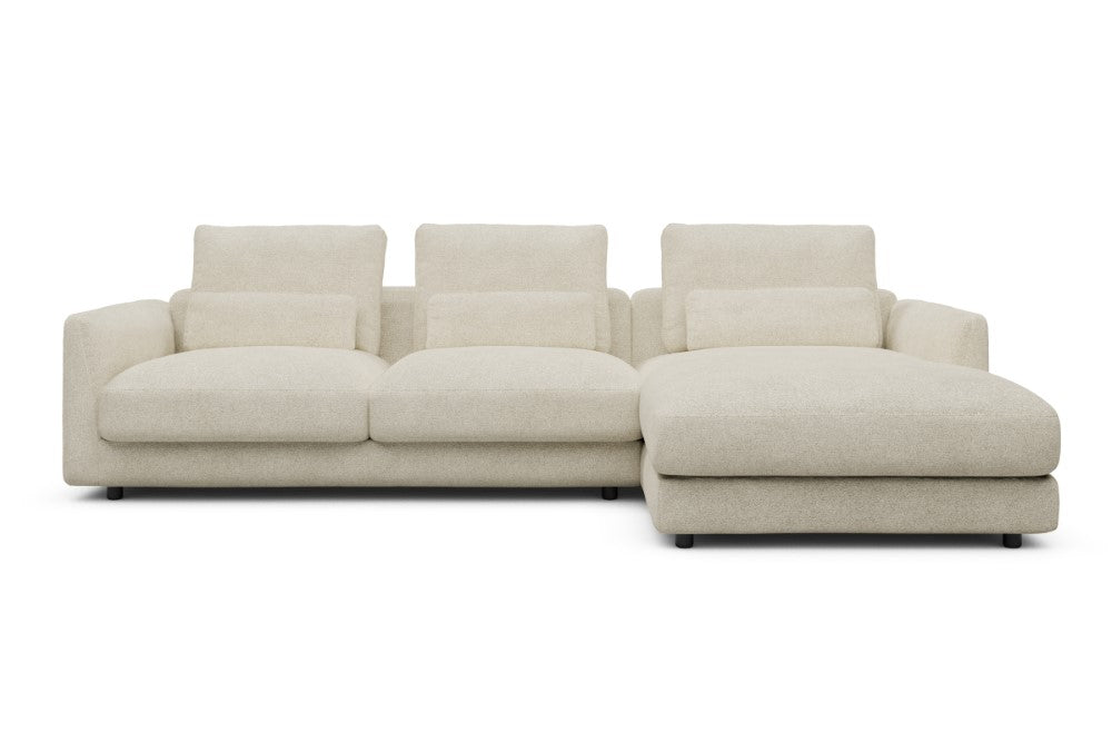 Vivole Modular Sofa - 76 - 290 x 171 cm - 2,5 Seater + Chaise - 531 Bouclé Off White