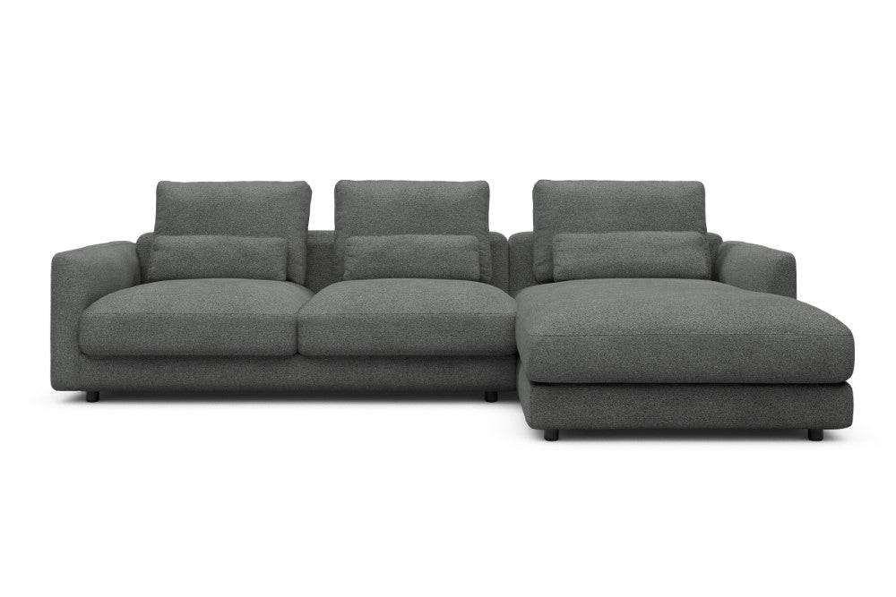 Vivole Modular Sofa - 76 - 290 x 171 cm - 2,5 Seater + Chaise - 533 Bouclé Ash Grey