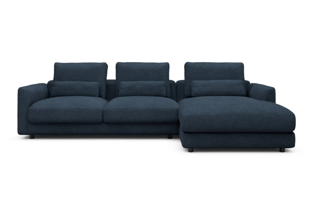 Vivole Modular Sofa - 76 - 290 x 171 cm - 2,5 Seater + Chaise - 537 Bouclé Blue