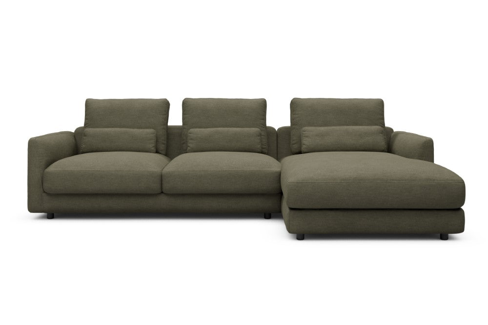 Vivole Modular Sofa - 76 - 290 x 171 cm - 2,5 Seater + Chaise - 575 Vivus Dusty Olive