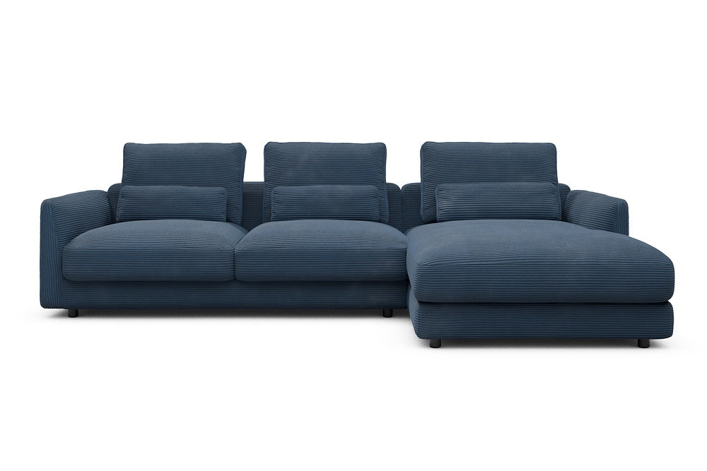 Vivole Modular Sofa - 76 - 290 x 171 cm - 2,5 Seater + Chaise - 591 Corduroy Midnight-Blue