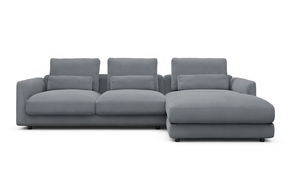 Vivole Modular Sofa - 76 - 290 x 171 cm - 2,5 Seater + Chaise - 592 Corduroy Silvermist