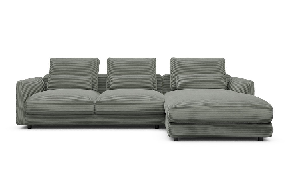 Vivole Modular Sofa - 76 - 290 x 171 cm - 2,5 Seater + Chaise - 598 Corduroy Sage