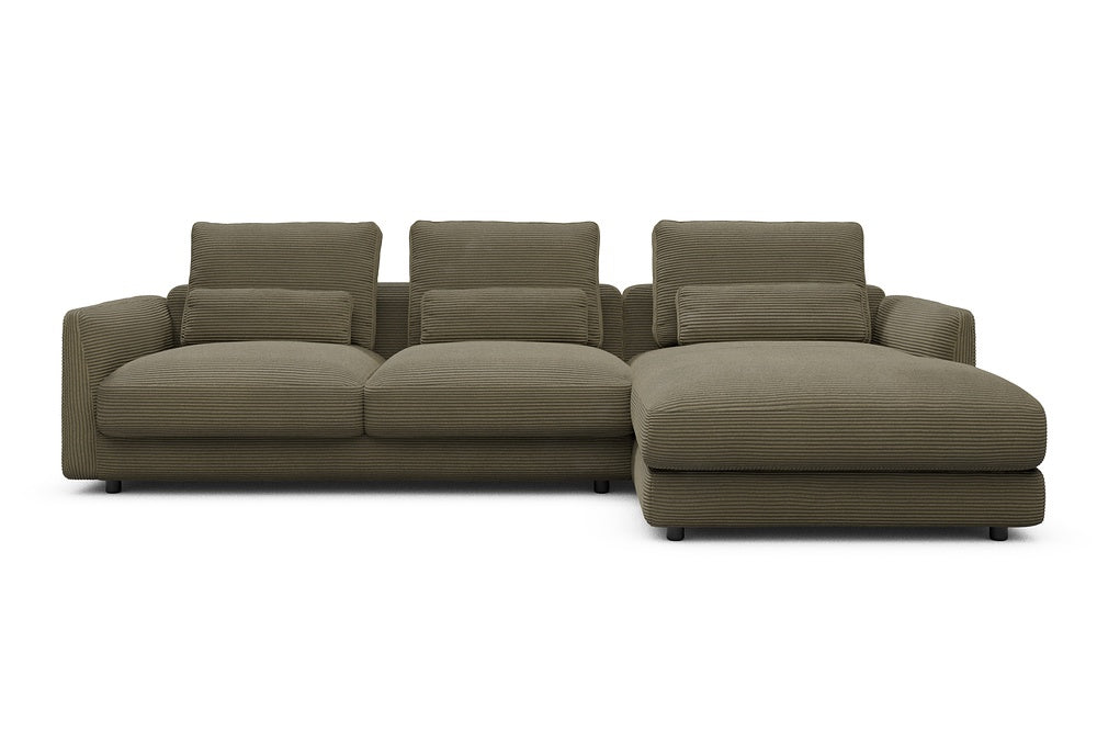 Vivole Modular Sofa - 76 - 290 x 171 cm - 2,5 Seater + Chaise - 599 Corduroy Olive