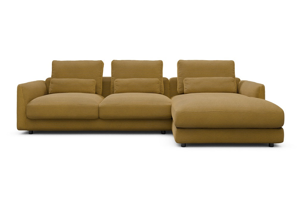 Vivole Modular Sofa - 76 - 290 x 171 cm - 2,5 Seater + Chaise - 601 Corduroy Ochre