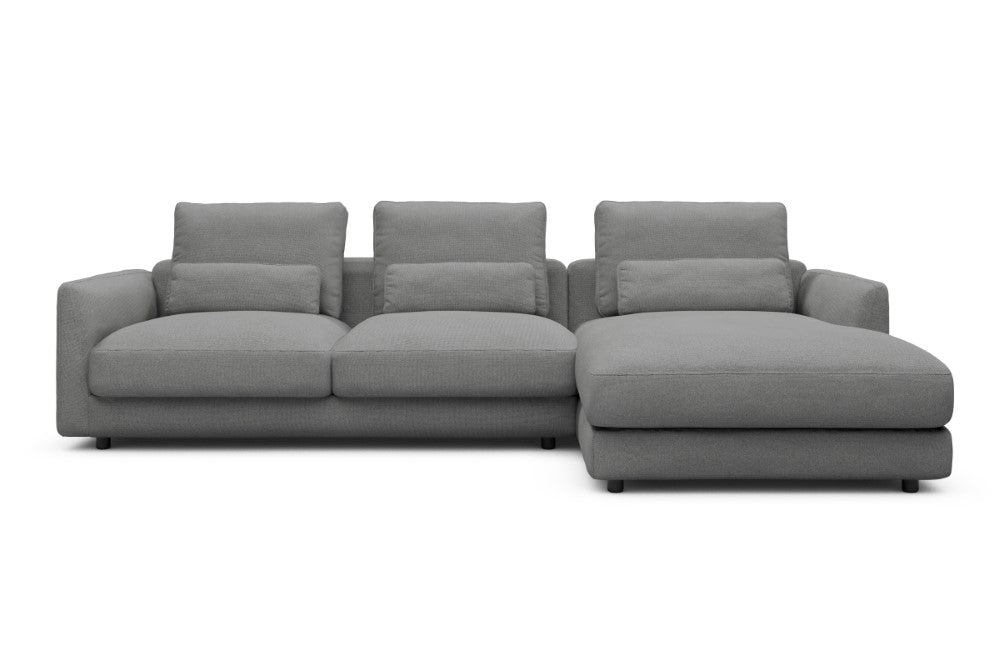 Vivole Modular Sofa - 76 - 290 x 171 cm - 2,5 Seater + Chaise - 764 Cura Sand Grey