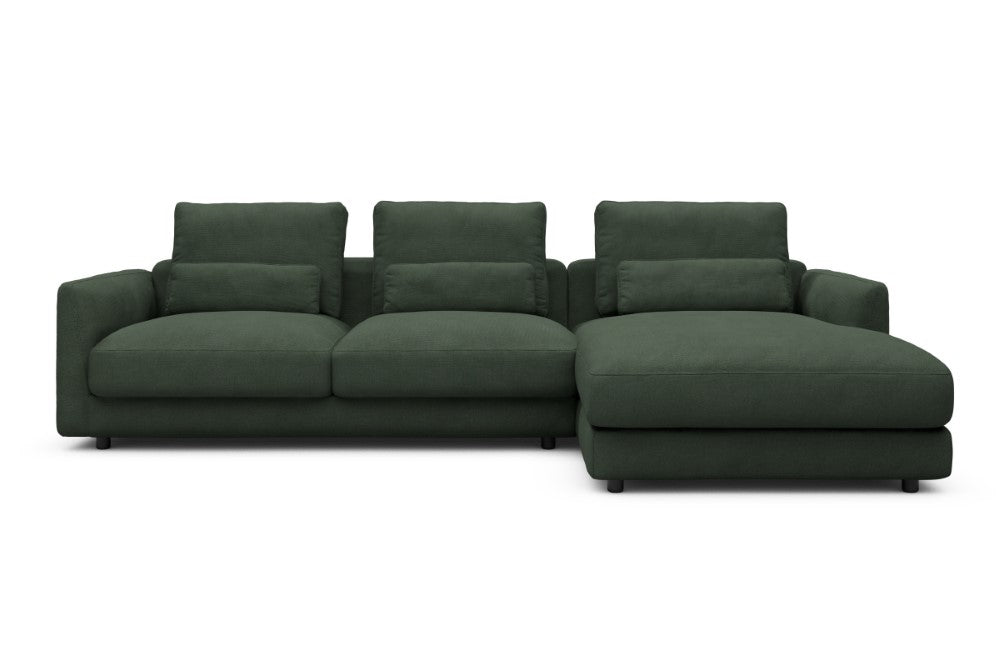 Vivole Modular Sofa - 76 - 290 x 171 cm - 2,5 Seater + Chaise - 769 Cura Saga Green