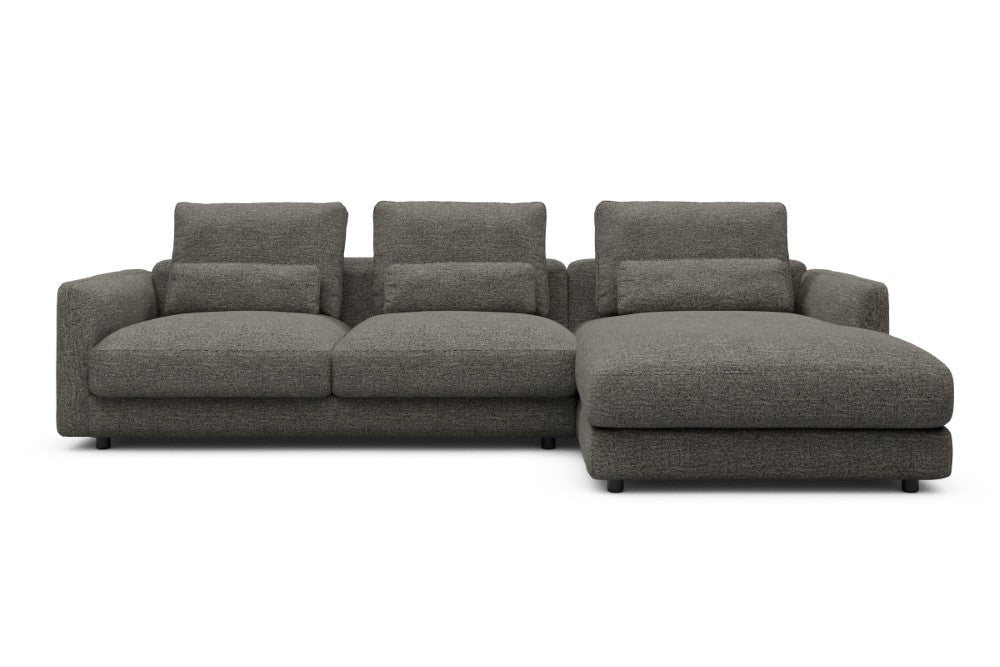 Vivole Modular Sofa - 76 - 290 x 171 cm - 2,5 Seater + Chaise - 771 Carreno Sepia Brown