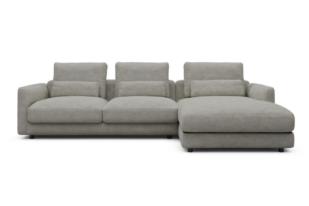 Vivole Modular Sofa - 76 - 290 x 171 cm - 2,5 Seater + Chaise - 773 Carreno Moon Stone White