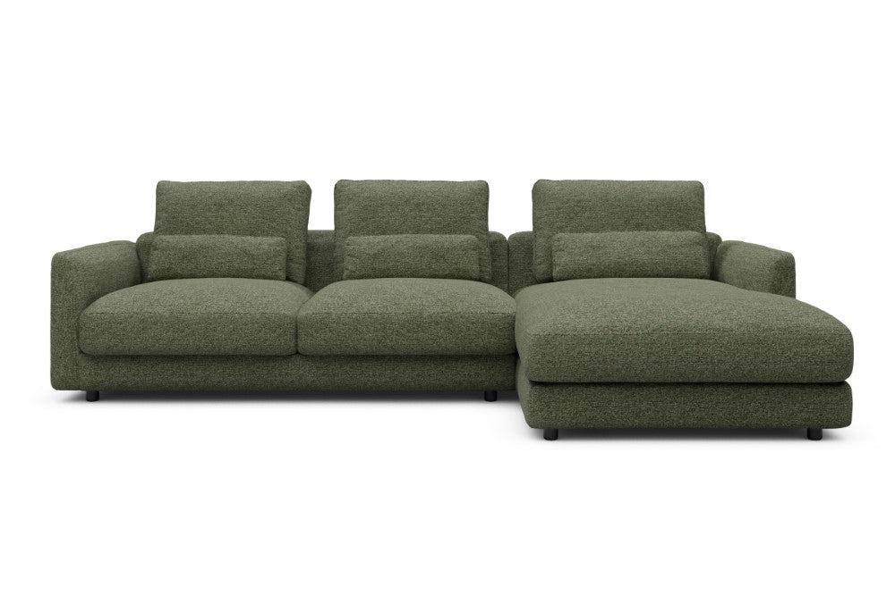 Vivole Modular Sofa - 76 - 290 x 171 cm - 2,5 Seater + Chaise - 775 Carreno Vivid Green