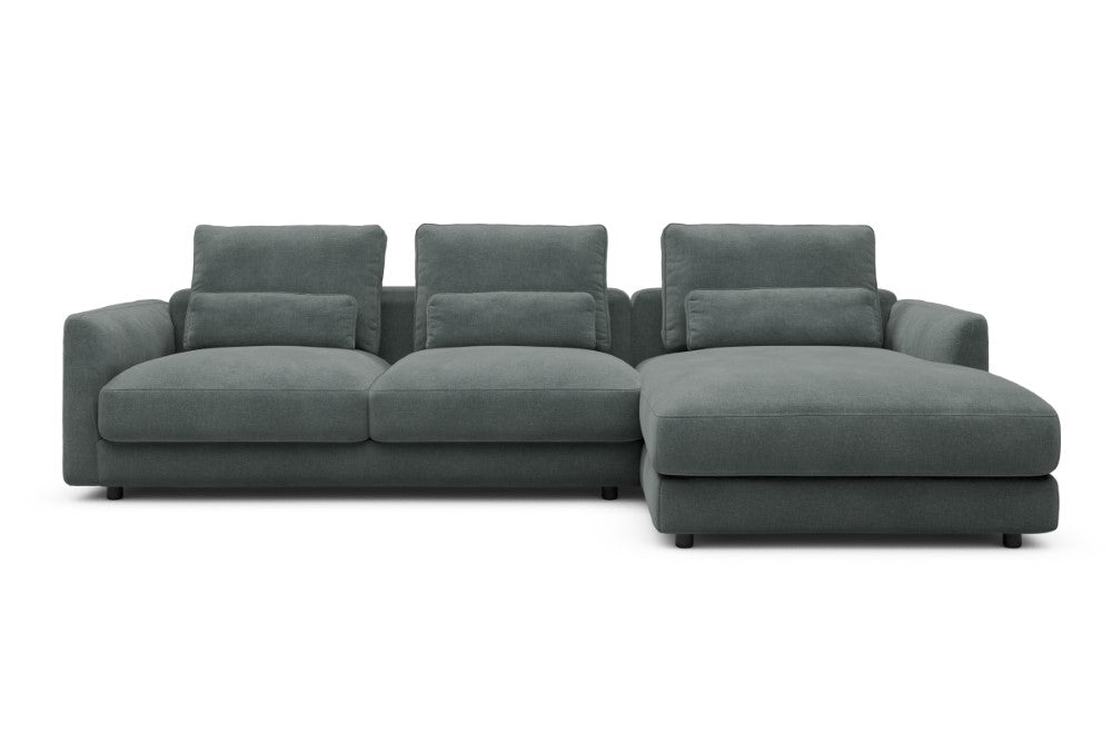 Vivole Modular Sofa - 76 - 290 x 171 cm - 2,5 Seater + Chaise - 812 Smooth Smooth Silver Grey