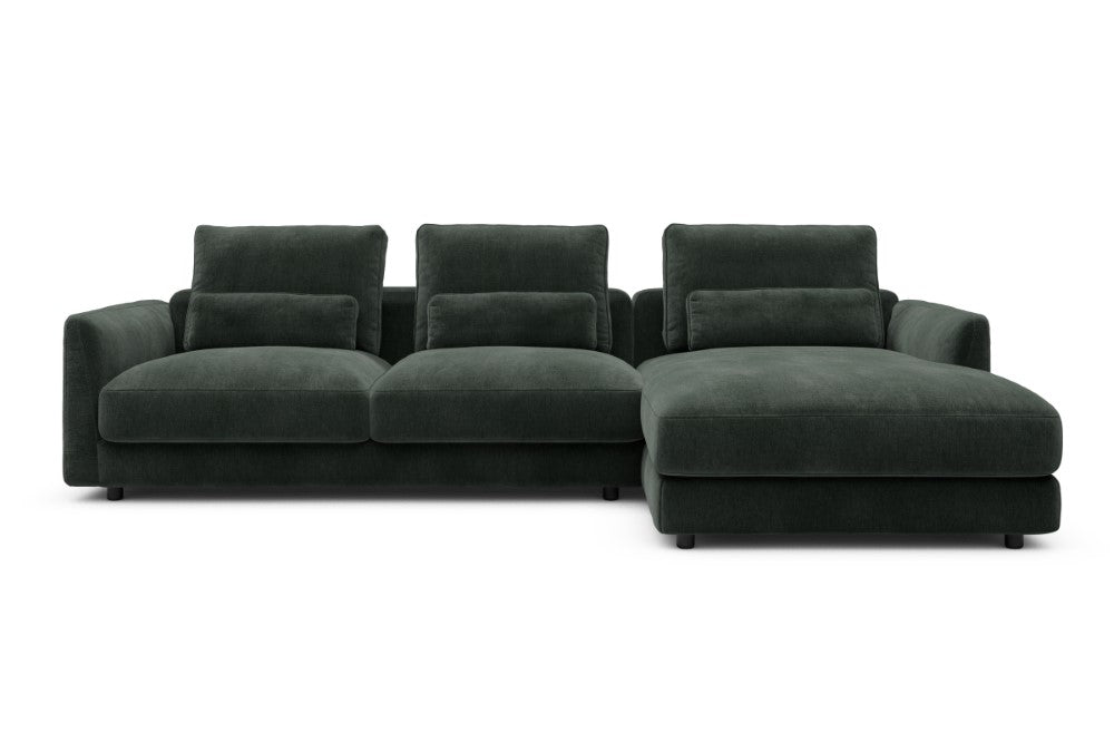 Vivole Modular Sofa - 76 - 290 x 171 cm - 2,5 Seater + Chaise - 814 Smooth Laural Green