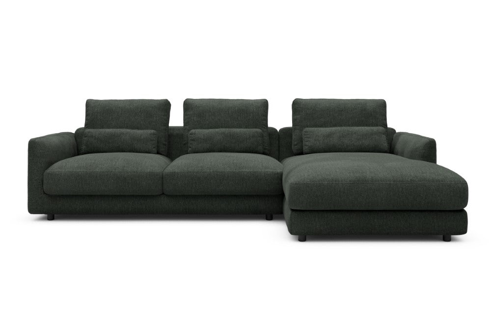 Vivole Modular Sofa - 76 - 290 x 171 cm - 2,5 Seater + Chaise - 818 Aivi Pine Green