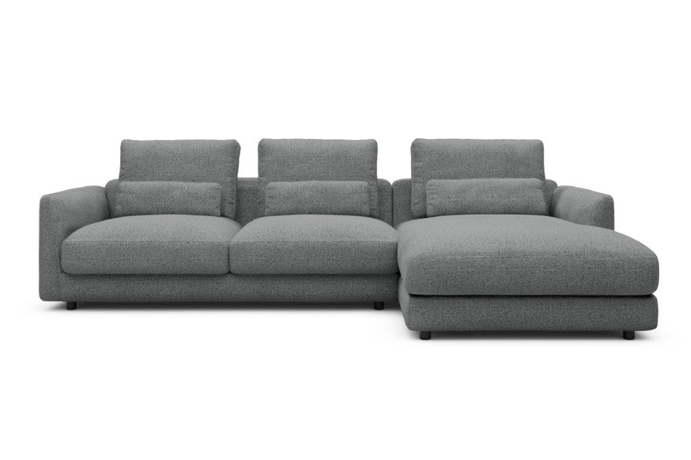Vivole Modular Sofa - 76 - 290 x 171 cm - 2,5 Seater + Chaise - 819 Aivi Gravel Grey