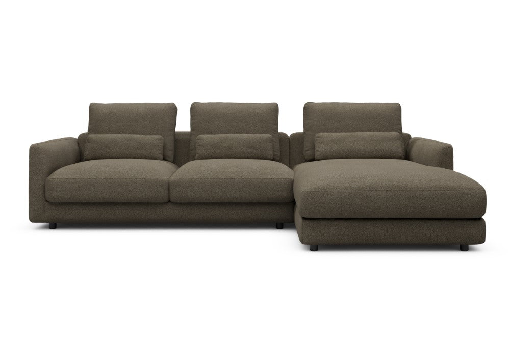 Vivole Modular Sofa - 76 - 290 x 171 cm - 2,5 Seater + Chaise - 850 Mahoga Caramel Grey