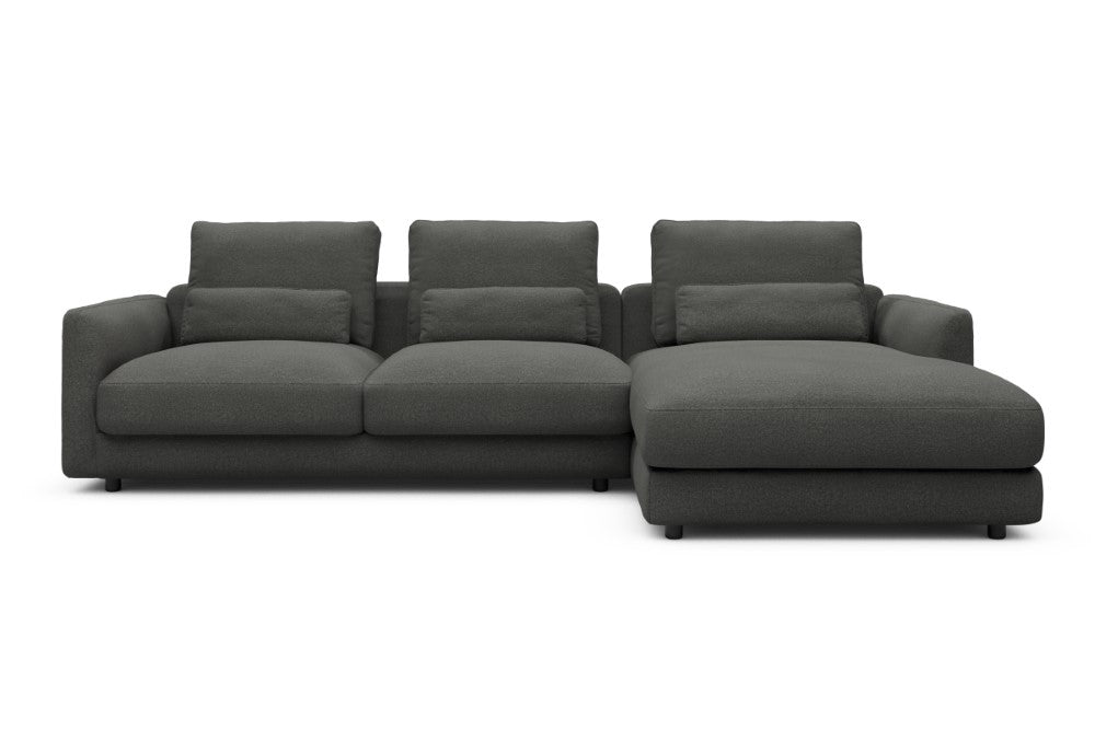 Vivole Modular Sofa - 76 - 290 x 171 cm - 2,5 Seater + Chaise - 852 Mahoga Seal Grey