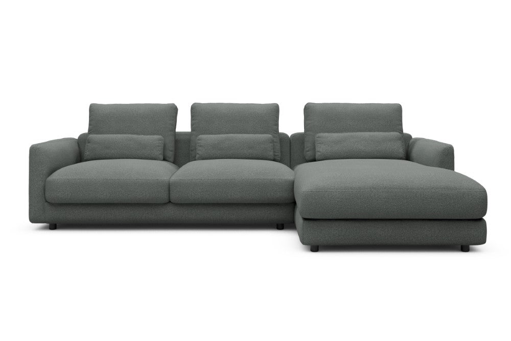 Vivole Modular Sofa - 76 - 290 x 171 cm - 2,5 Seater + Chaise - 853 Mahoga Dove Grey