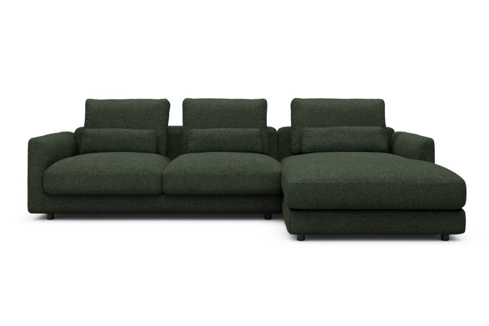Vivole Modular Sofa - 76 - 290 x 171 cm - 2,5 Seater + Chaise - 869 Vanora Deep Green