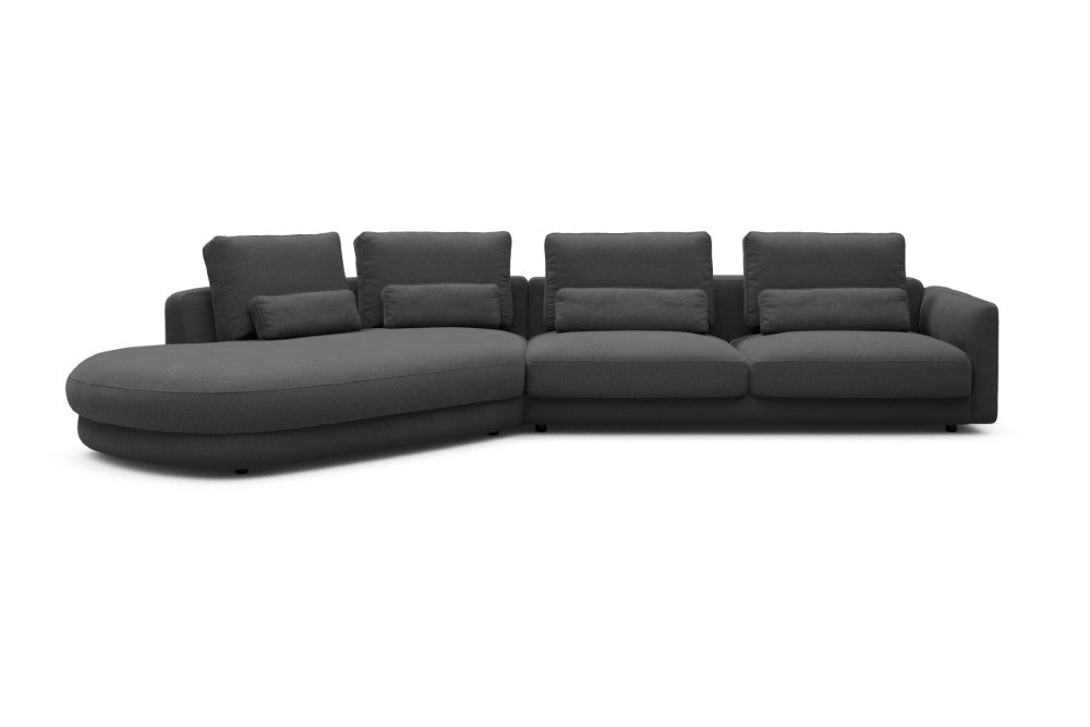 Vivole Modular Sofa - A3 - 393 x 167 cm - 45 deg Open-end + 3 Seater - 441 Satya Warm Zinc