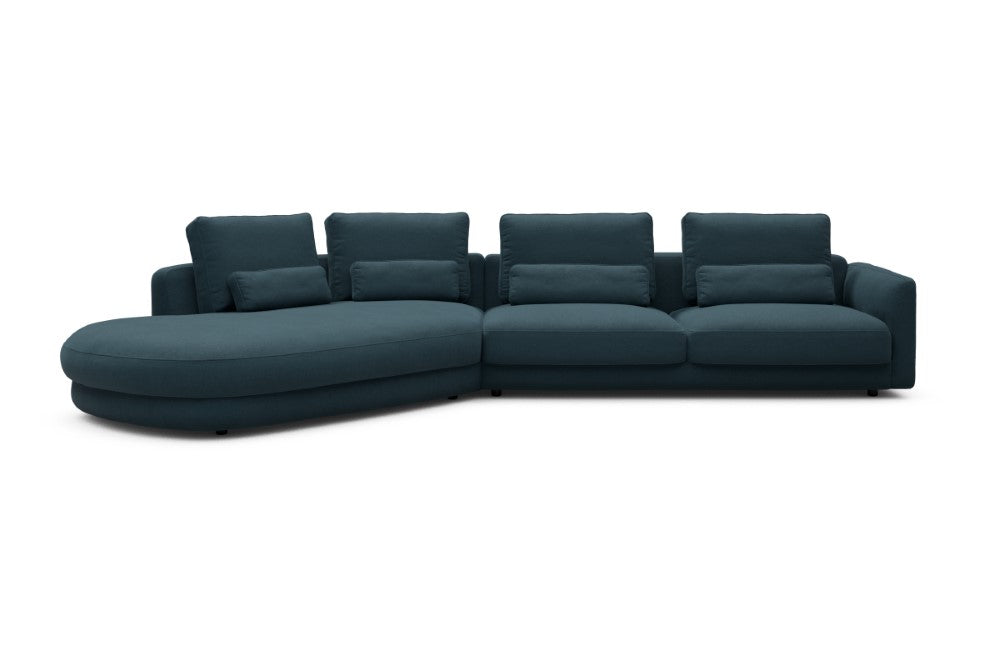 Vivole Modular Sofa - A3 - 393 x 167 cm - 45 deg Open-end + 3 Seater - 443 Satya Deep Blue