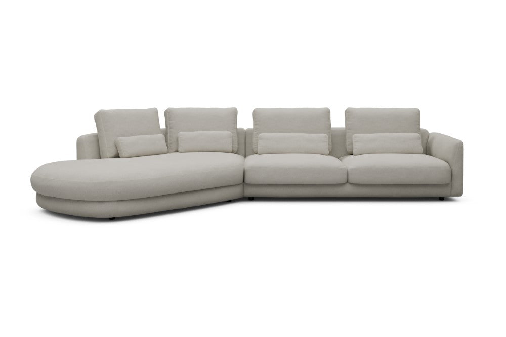 Vivole Modular Sofa - A3 - 393 x 167 cm - 45 deg Open-end + 3 Seater - 487 Denari Clean Beige