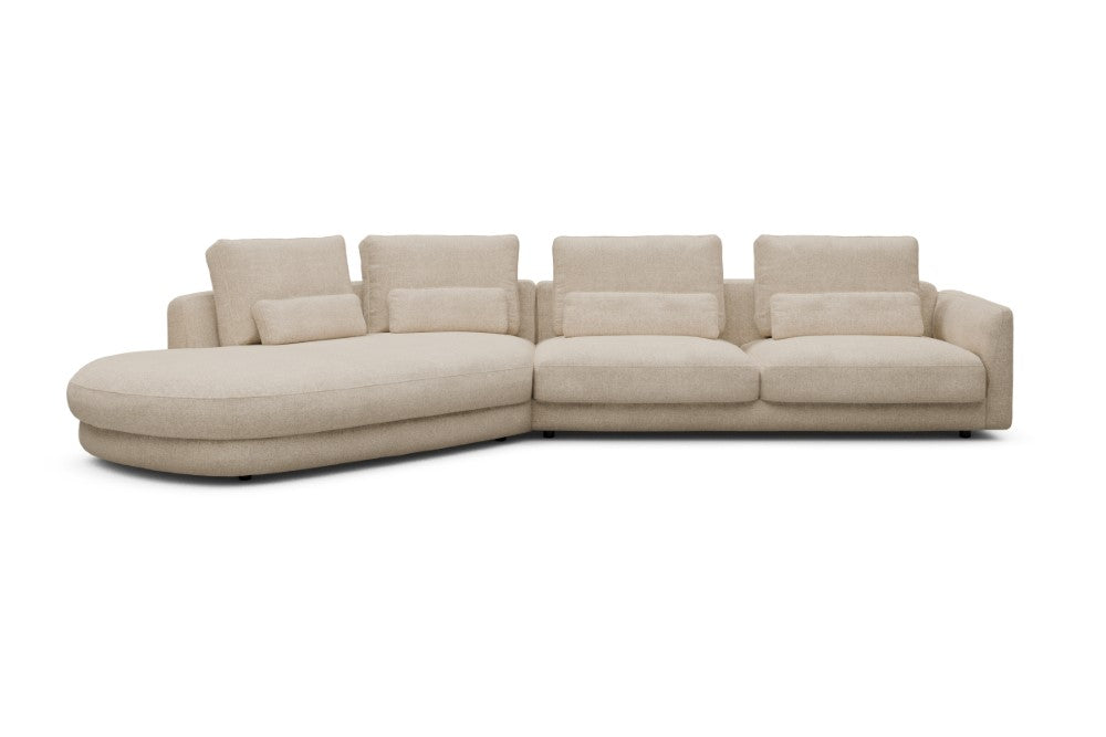 Vivole Modular Sofa - A3 - 393 x 167 cm - 45 deg Open-end + 3 Seater - 496 Casone Natural Beigie