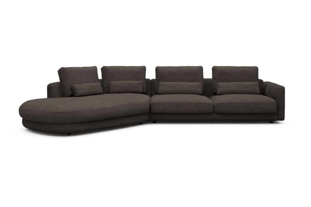 Vivole Modular Sofa - A3 - 393 x 167 cm - 45 deg Open-end + 3 Seater - 530 Bouclé Taupe