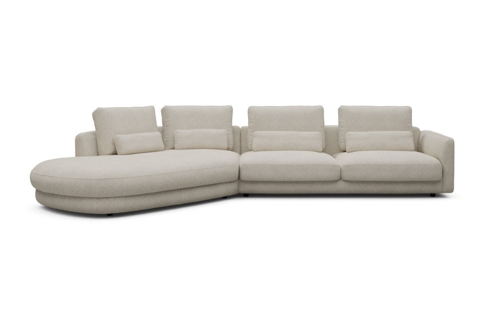 Vivole Modular Sofa - A3 - 393 x 167 cm - 45 deg Open-end + 3 Seater - 584 Argus Natural